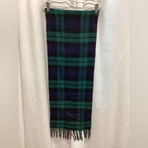 Plaid Acrylic Scarf with Fringe